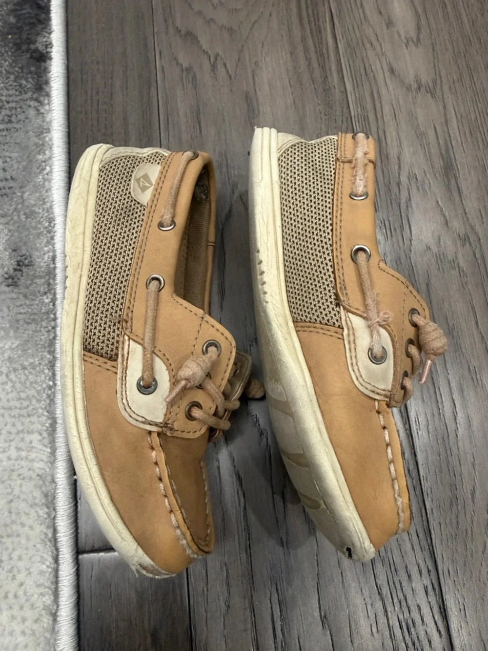 Sperry Kids Moccasin Boat Shoes in Tan